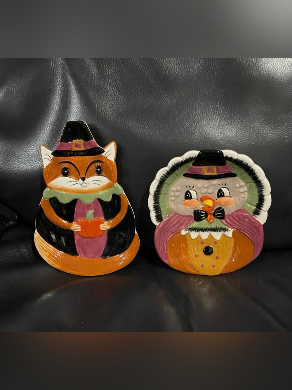 Johanna Parker Turkey and Fox Appetizer Plates, Set of 2